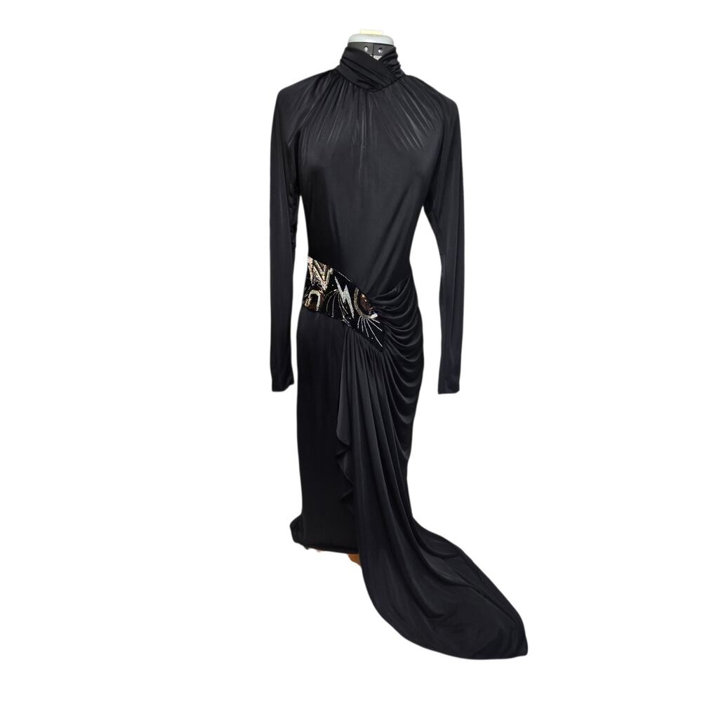 Sylvia Steven's Vintage 1970s Women's Elegant Gown Sequined Formal Dress Small